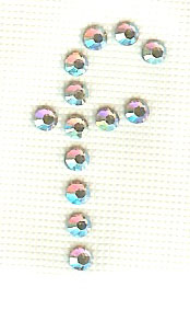 Hot Fix Rhinestone Letter f